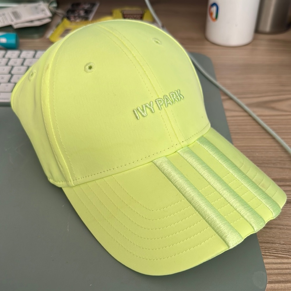 Ivy park adidas hat neon yellow ponytail friendly